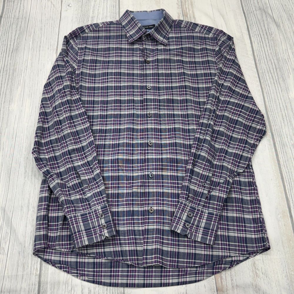 Zachary Prell Albiate‎ Button Shirt S Small Blue Plaid Mens